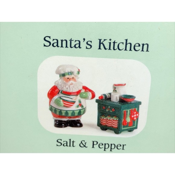 Fitz and Floyd Santa's Kitchen Salt &Pepper Shaker Set New In Box - Picture 1 of 4